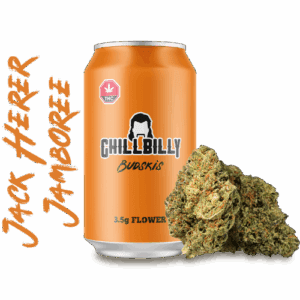 Jack Herer Jamboree dried cannabis flower made in Canada, cannabis in a can. British Columbia, Alberta and Ontario cannabis by Chillbilly.
