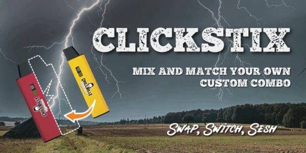 Clickstix magnetic disposable cannabis vape by Chillbilly made with liquid diamonds